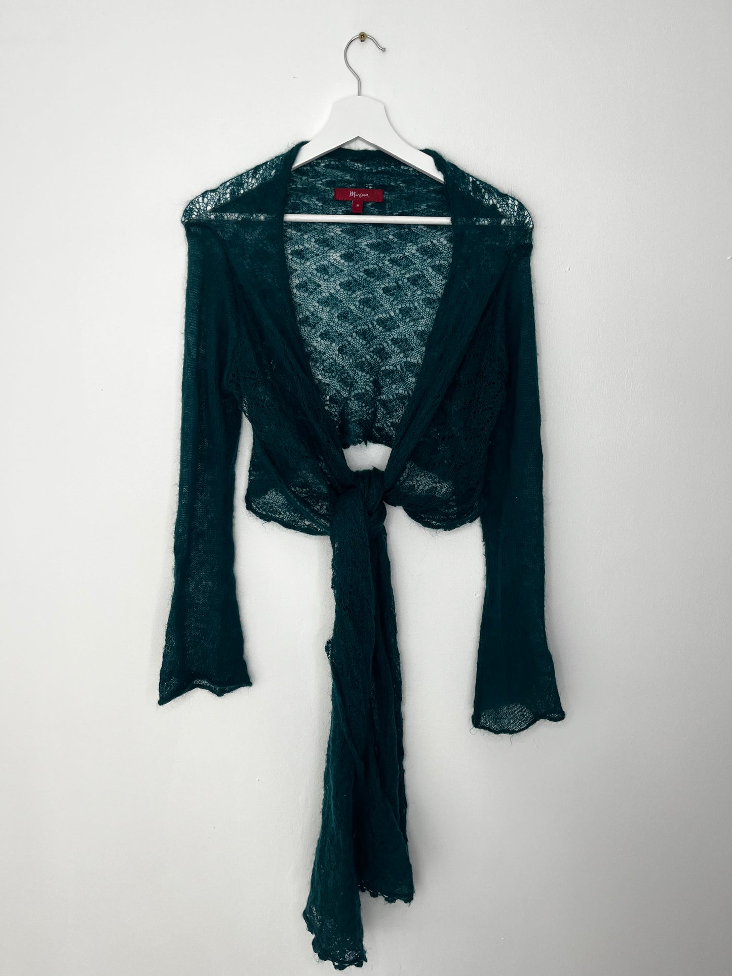 Green Vintage Cropped Cosy Cardigan