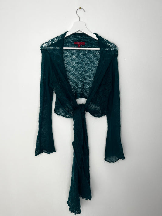 Green Vintage Cropped Cosy Cardigan