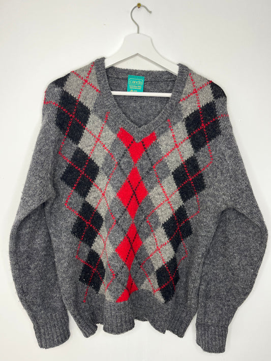 Grey Wool Classic Vintage Jumper