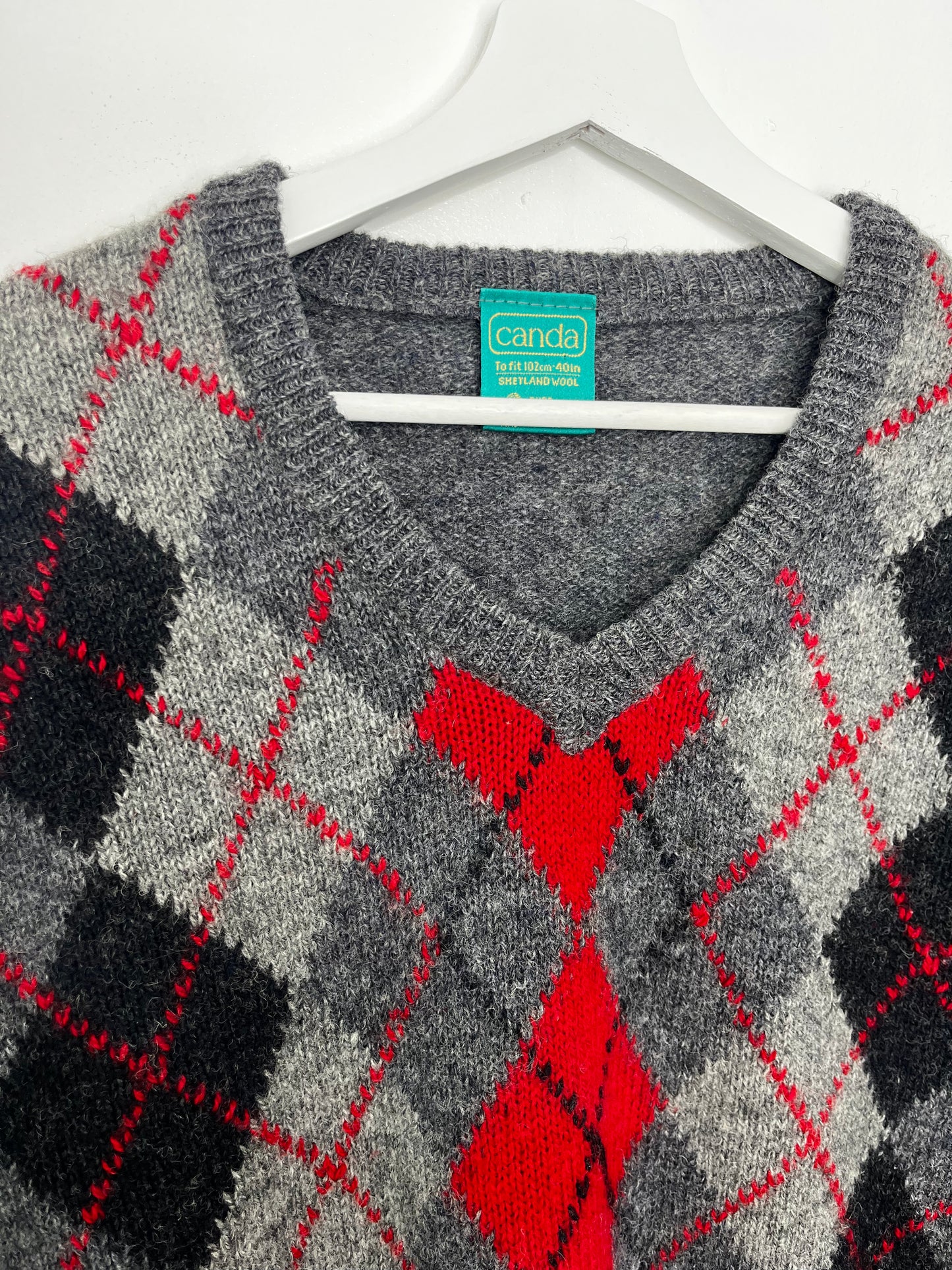 Grey Wool Classic Vintage Jumper