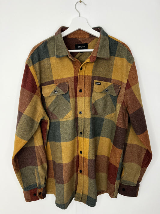 Warm Tone Brixton Checked Flannel Shirt