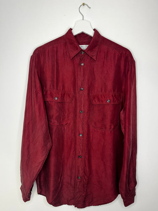 Burgundy Pure Silk Vintage Shirt