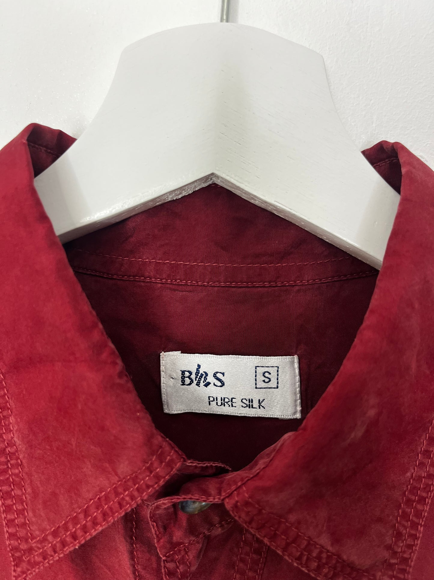 Burgundy Pure Silk Vintage Shirt