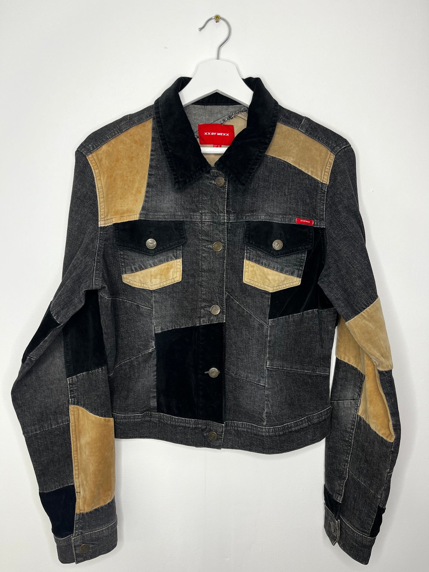 Y2k Patchwork Black Beige Jacket