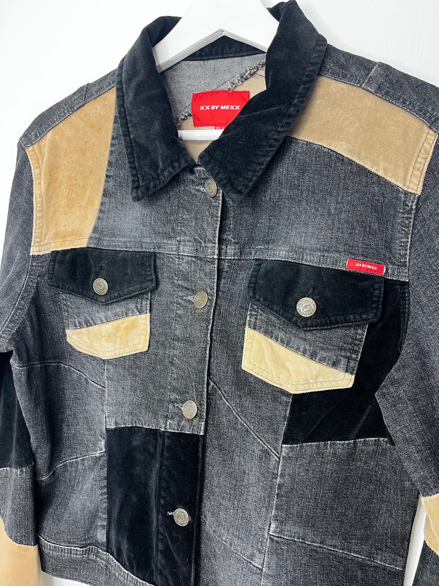 Y2k Patchwork Black Beige Jacket