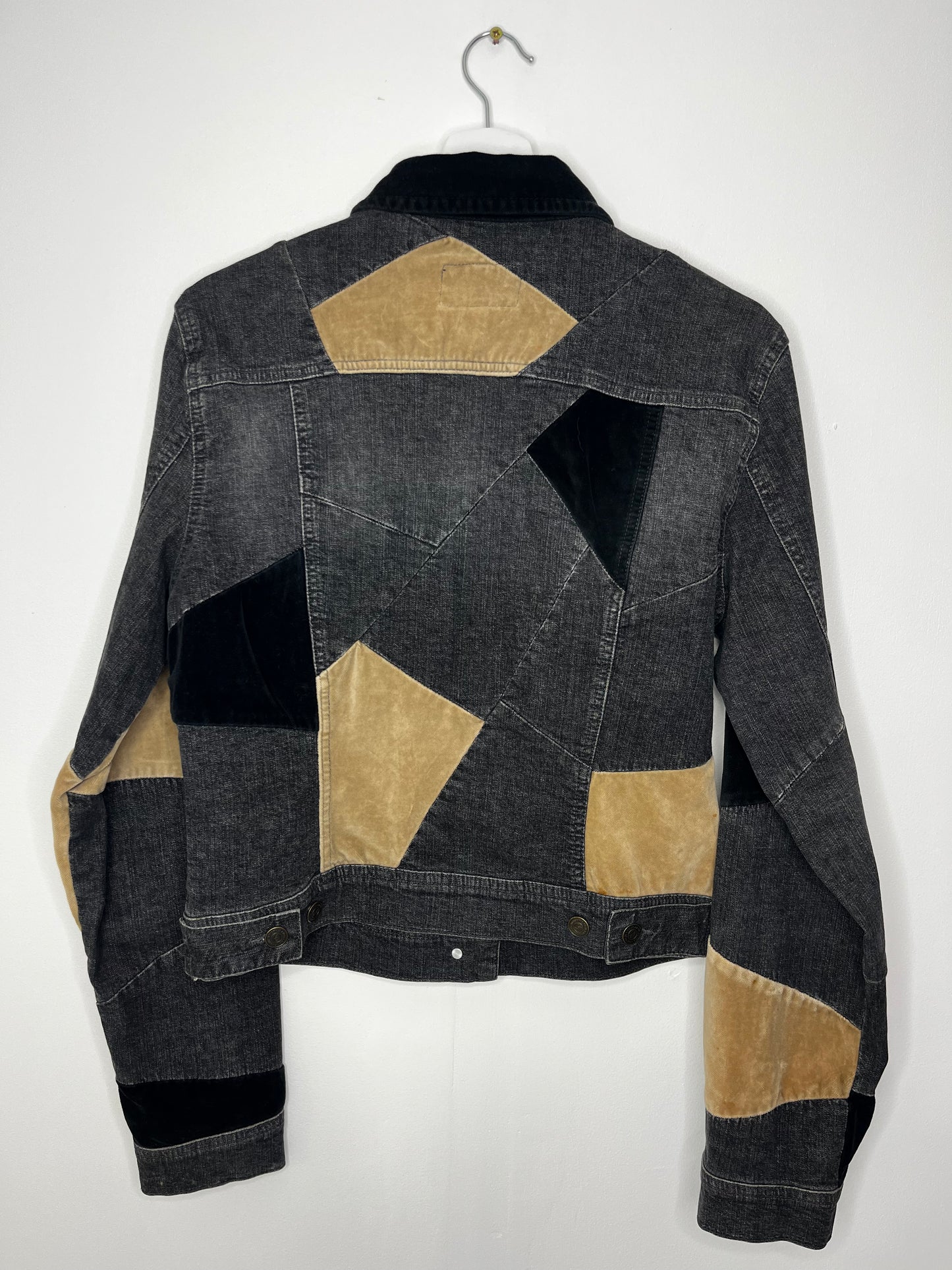 Y2k Patchwork Black Beige Jacket