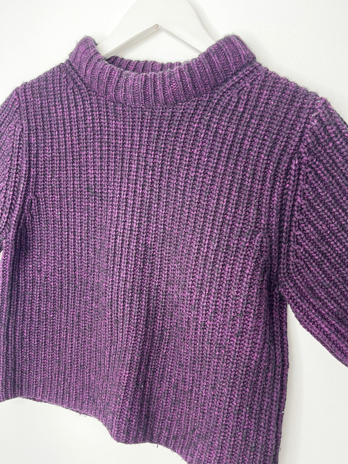 Short Purple Vintage Knit Jumper