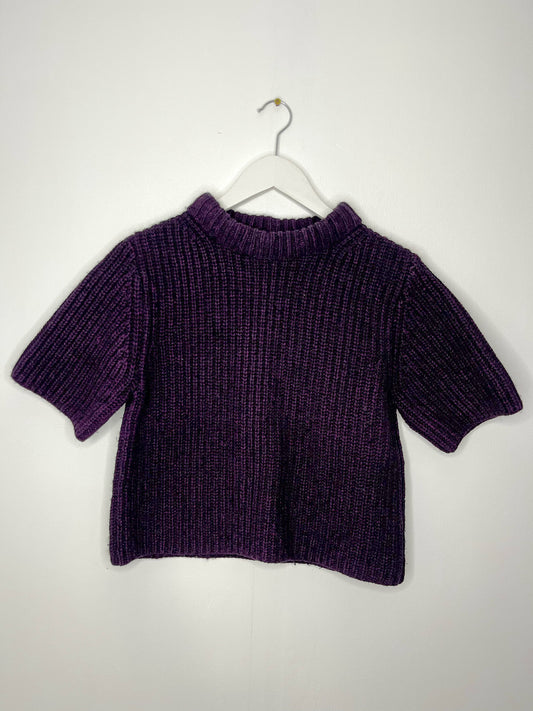 Short Purple Vintage Knit Jumper