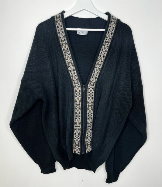 Low V Zip Vintage Cardigan