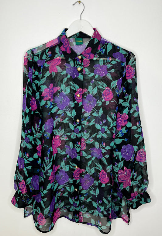 Semi Sheer Floral Shirt