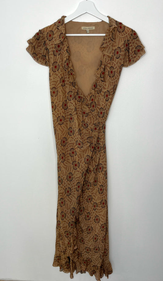 Laura Ashley Silk Vintage Ruffle Dress