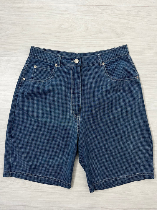 Highwaisted Blue Checked Vintage Shorts