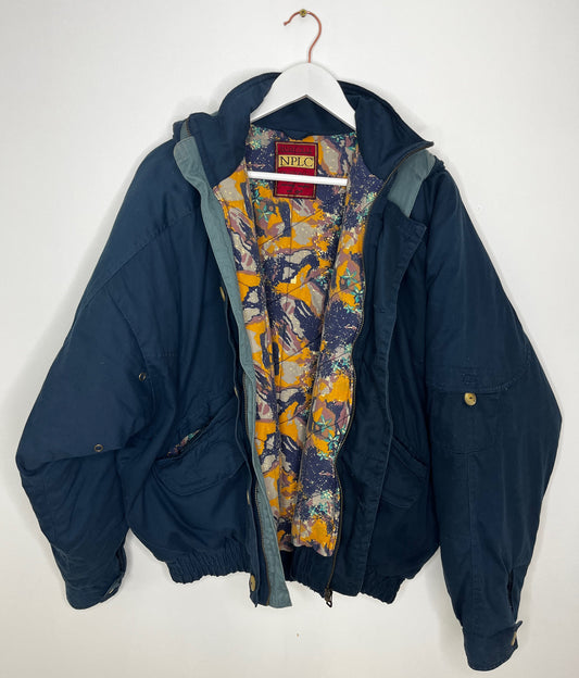 Patterned Lining Hooded Jacket
