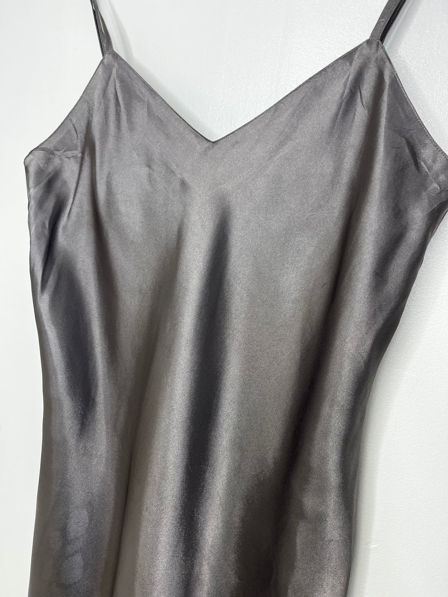 Grey Satin Vintage Slip Dress