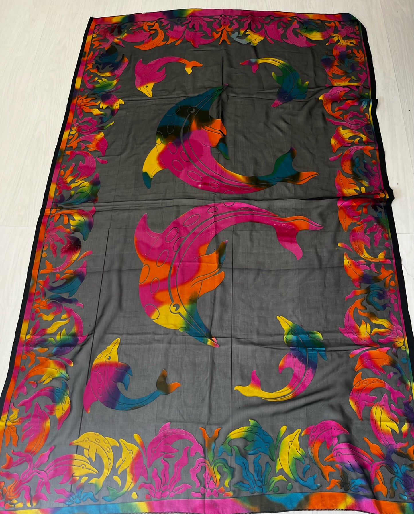 Colourful Vintage Dolphin Sarong Cover Up