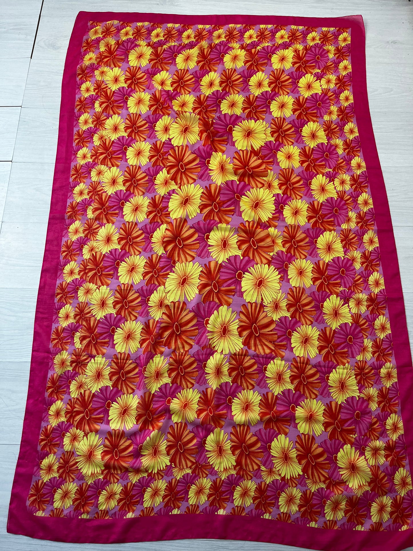 Pink Yellow Vintage Floral Sarong