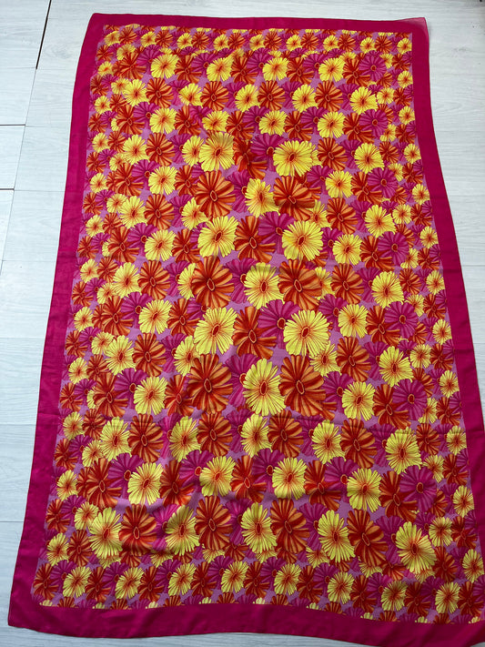 Pink Yellow Vintage Floral Sarong