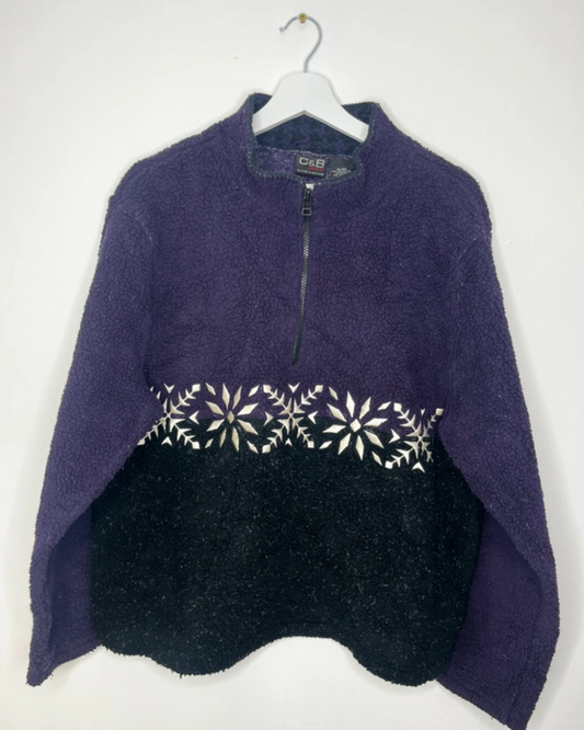 Purple Teddy Fleece Quarter Zip