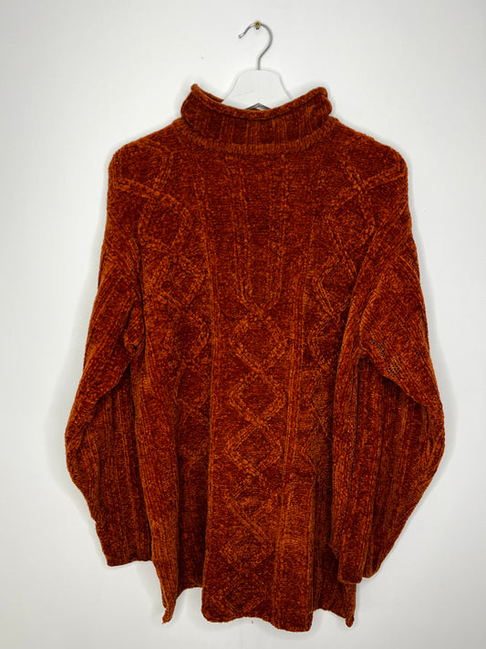 Orange Tan Chenille Highneck Jumper