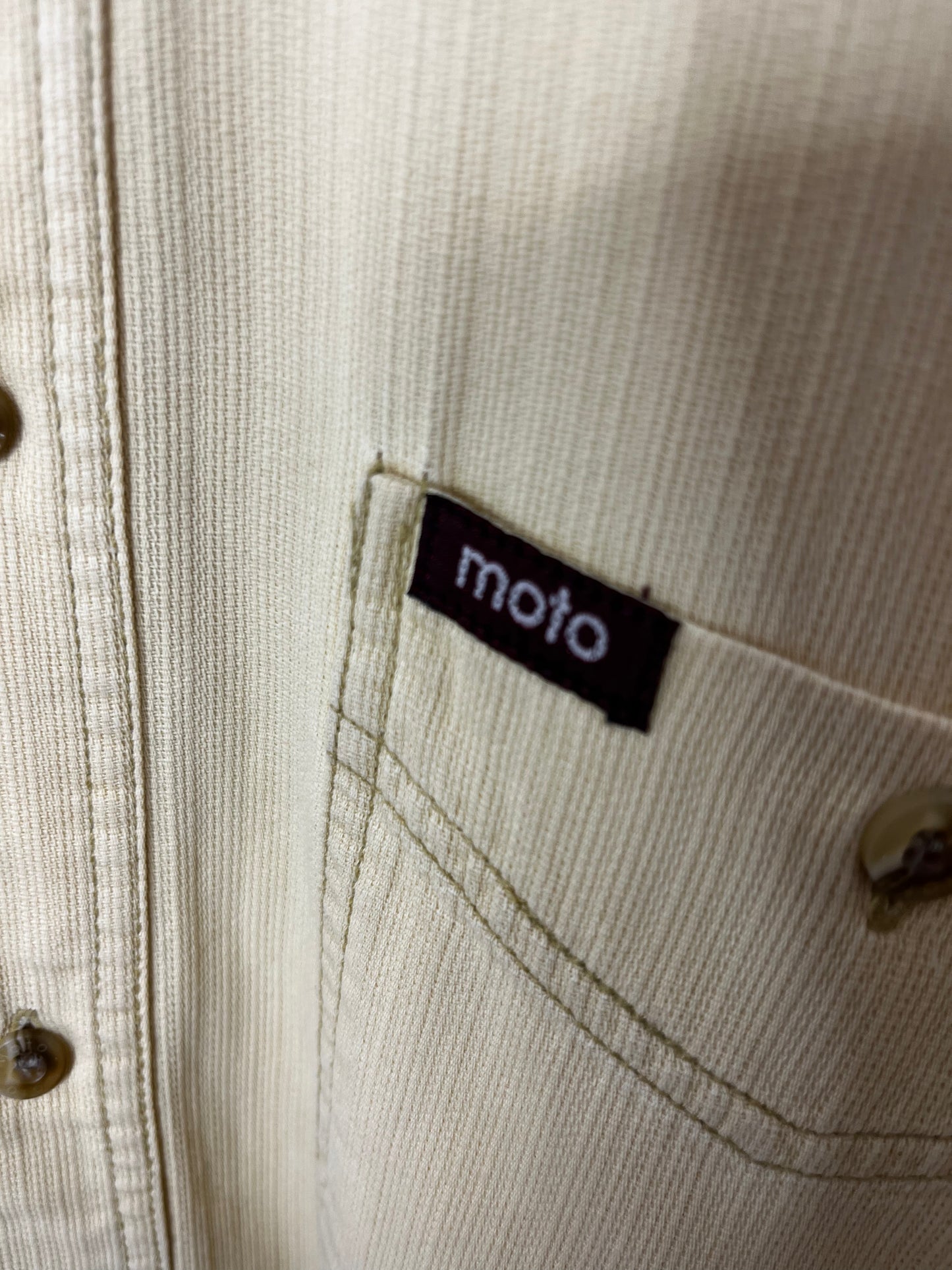 Soft Yellow Vintage Moto Shirt