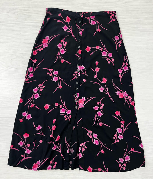 Button Down Pink Floral Vintage Skirt