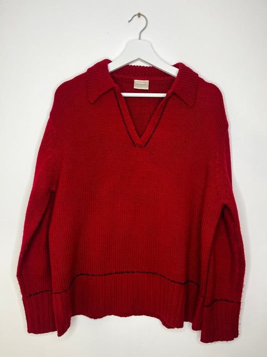 Red Vintage Knit Jumper