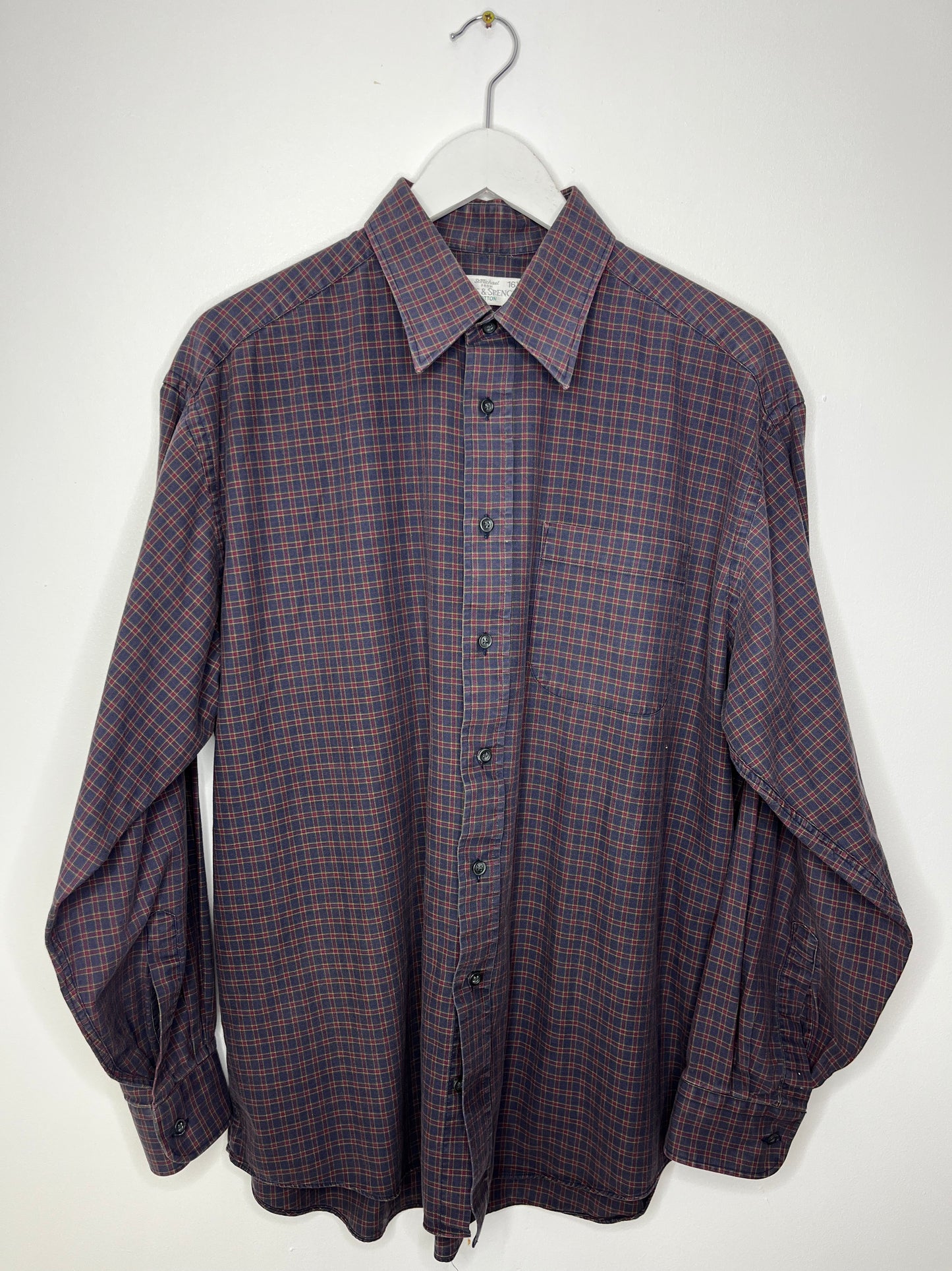 Purple Vintage Checked Cotton Shirt