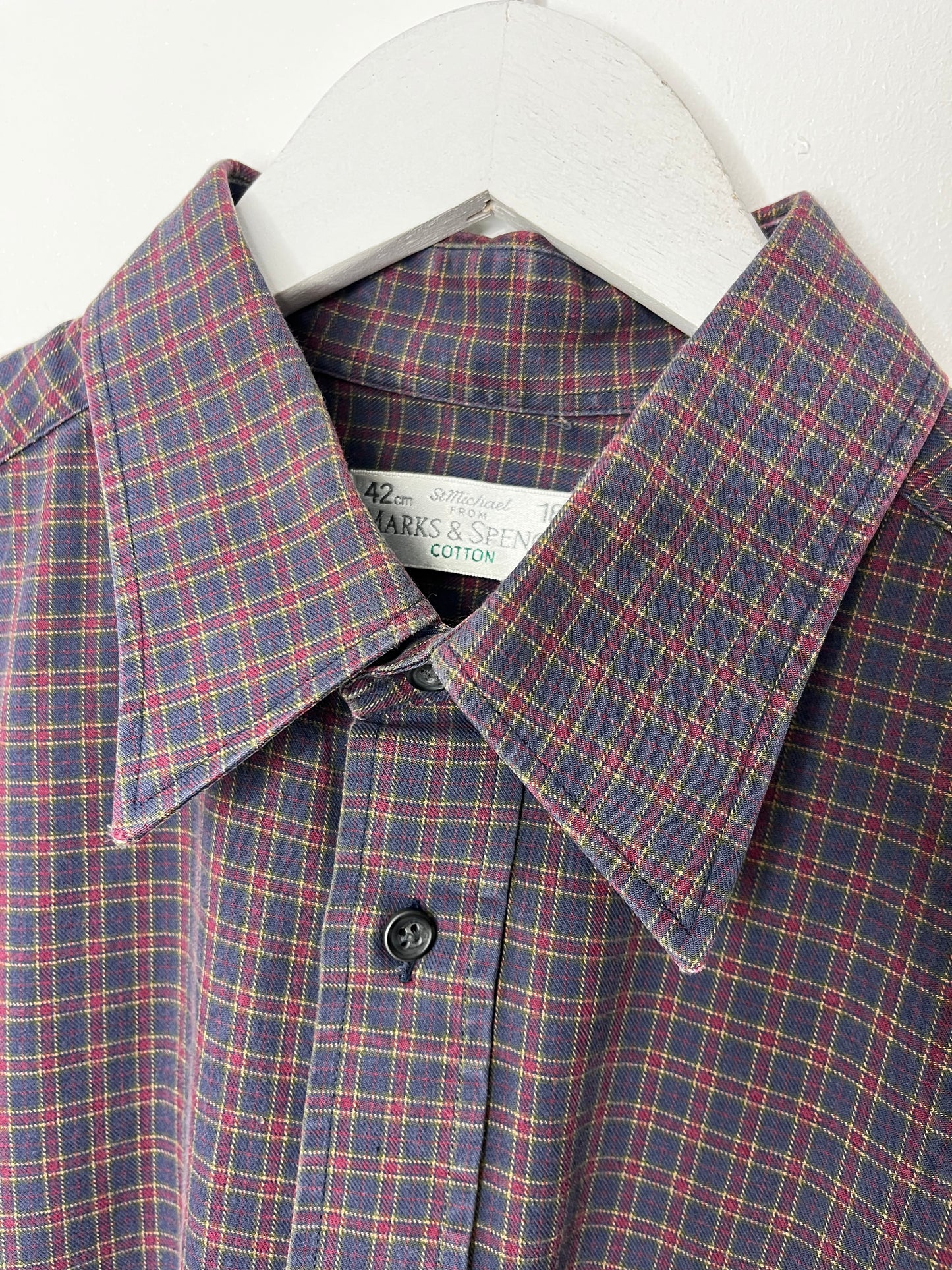 Purple Vintage Checked Cotton Shirt