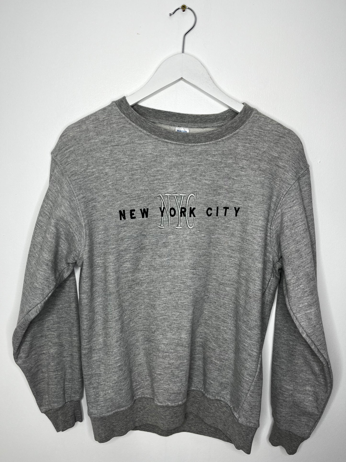 Grey Vintage NYC Crew Neck Jumper