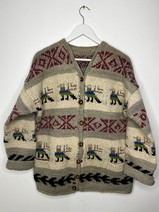 Handmade Wool Vintage Chunky Cardigan