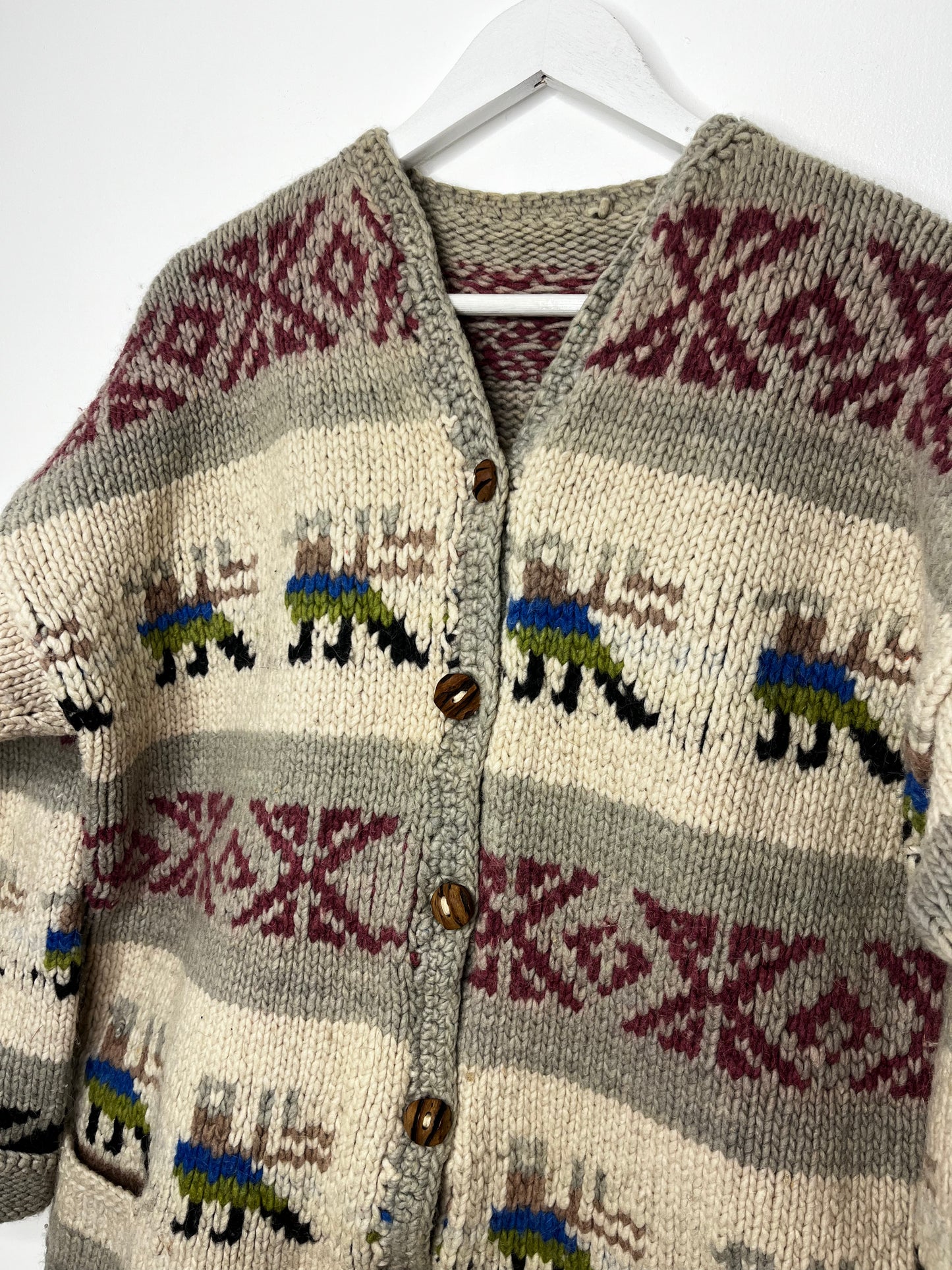 Handmade Wool Vintage Chunky Cardigan