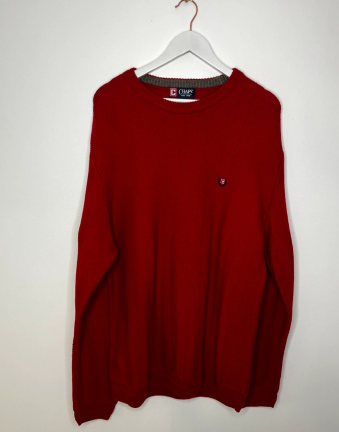 Red Vintage Chaps Knit Jumper