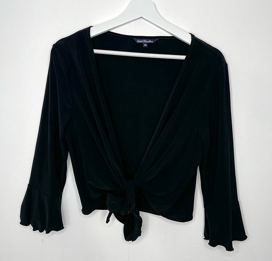 Y2k Black Slinky Tie Cardigan