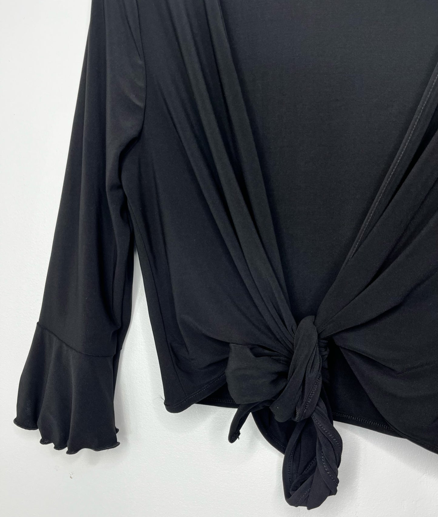 Y2k Black Slinky Tie Cardigan