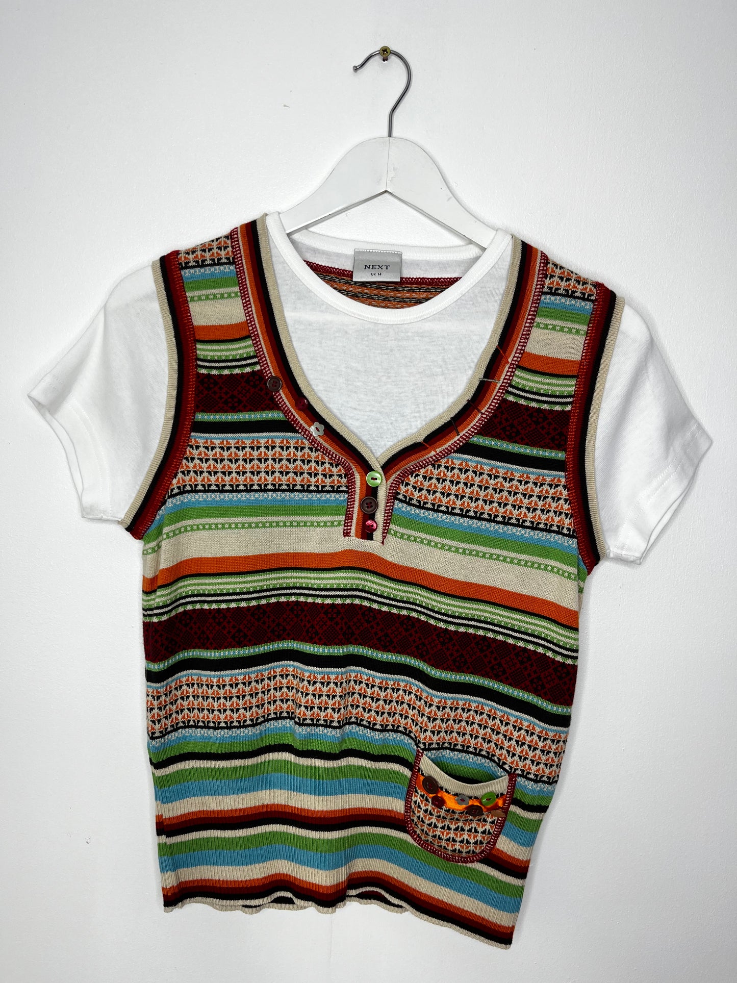 Attached Sweater Vest Vintage Top
