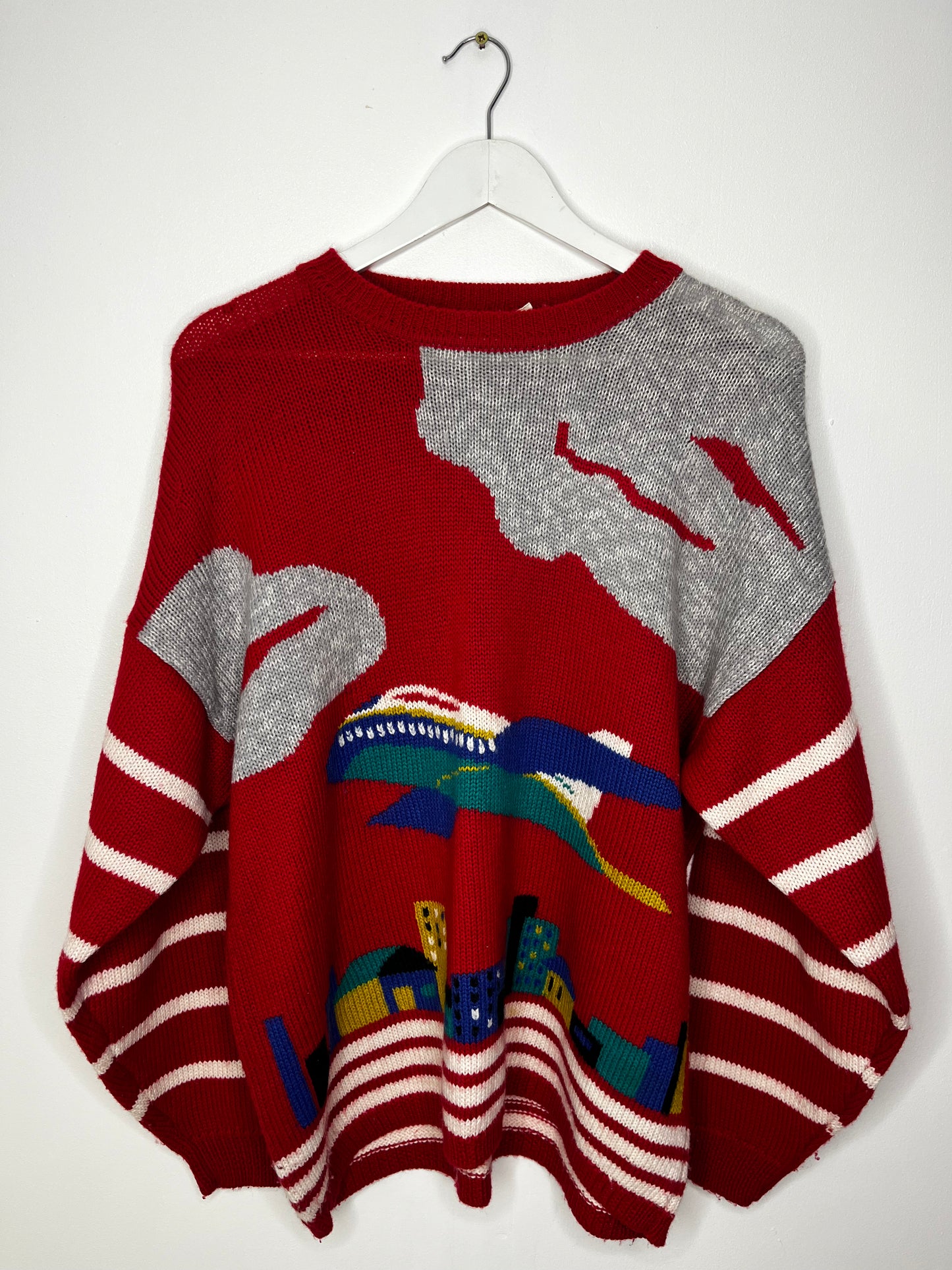 True Vintage Red Airplane Picture Jumper