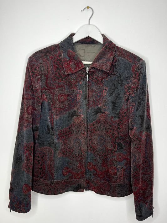 Light Cord Vintage Paisley Zip Jacket