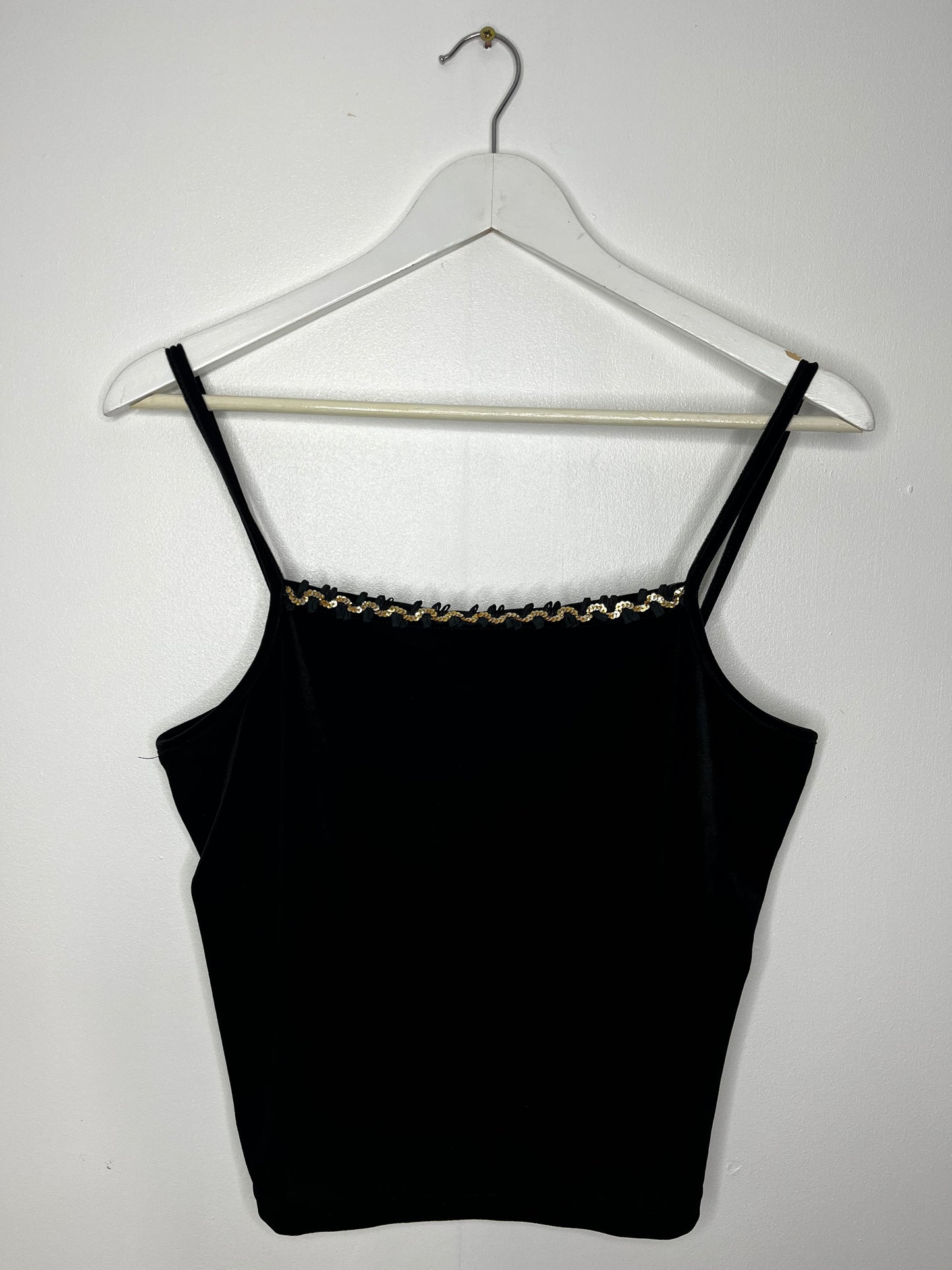 Black Velvet Strap Vintage Top