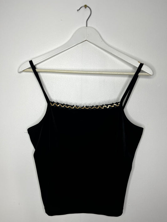 Black Velvet Strap Vintage Top