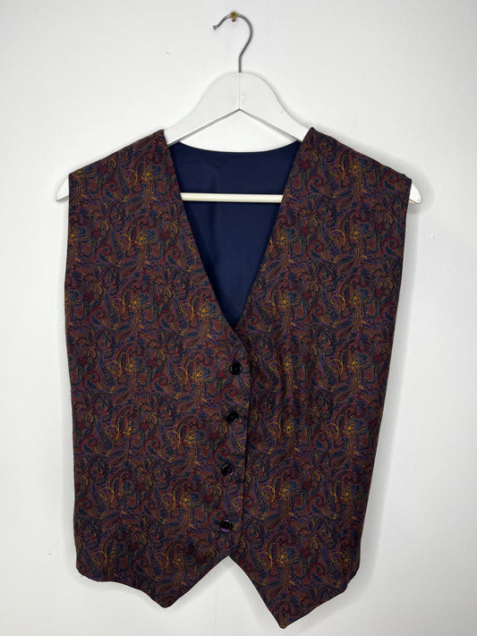 True Vintage Burgundy Paisley Waistcoat