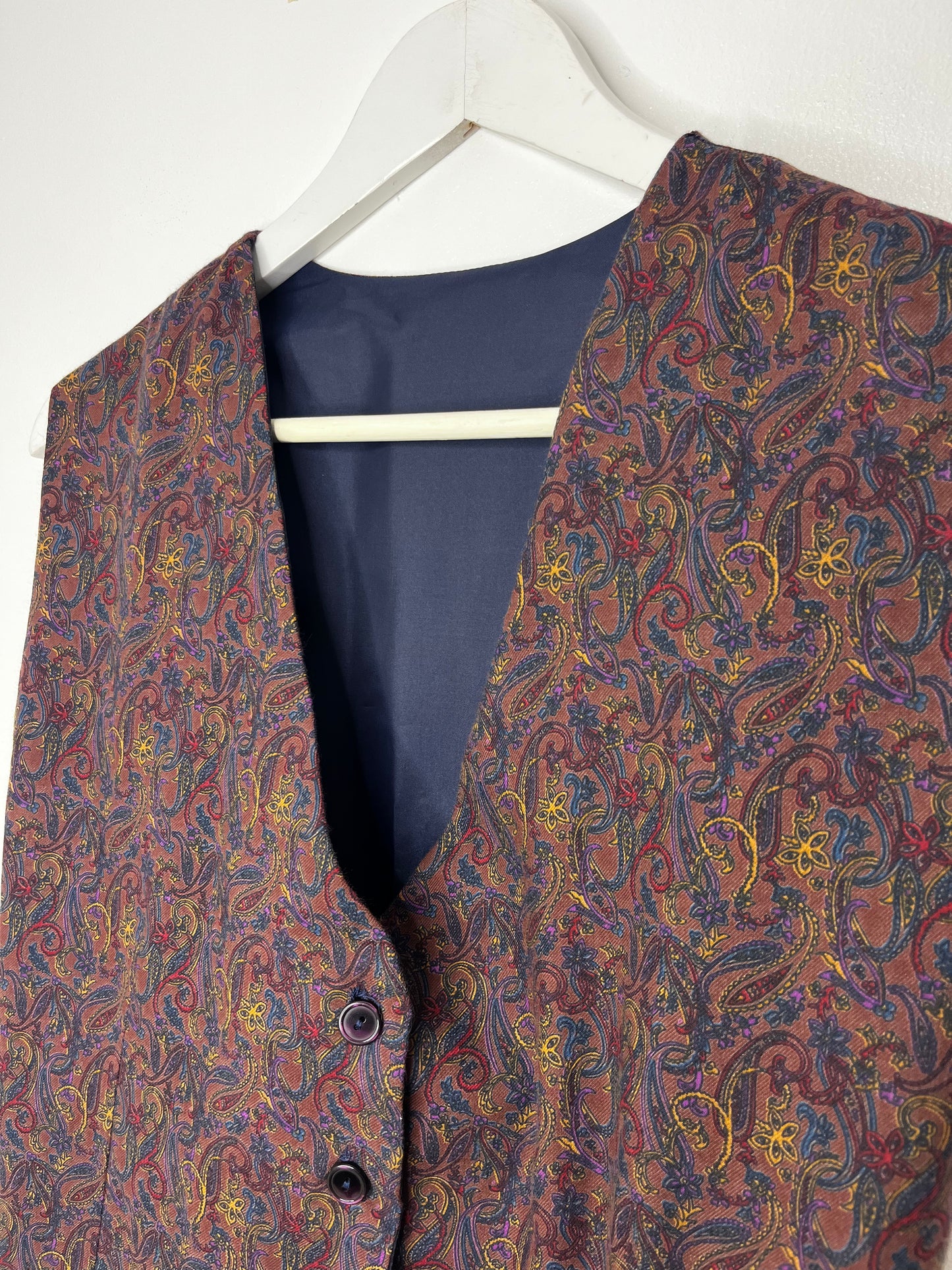 True Vintage Burgundy Paisley Waistcoat