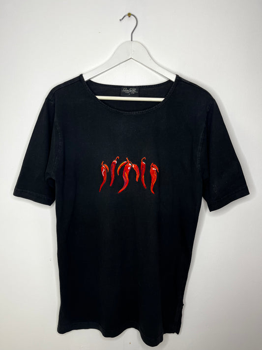 Black Vintage Red Chilli Top