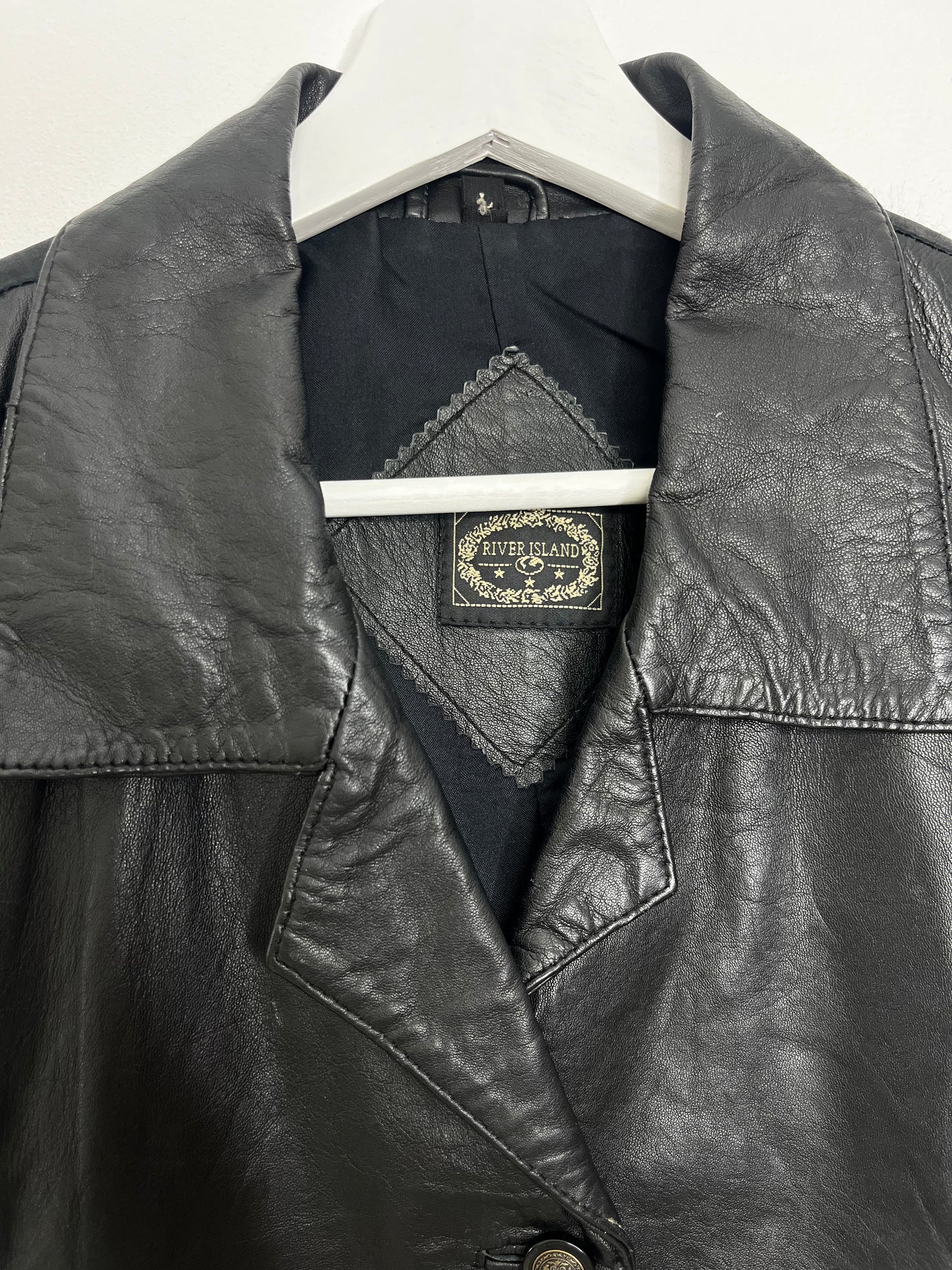 Black Vintage Leather Waistcoat