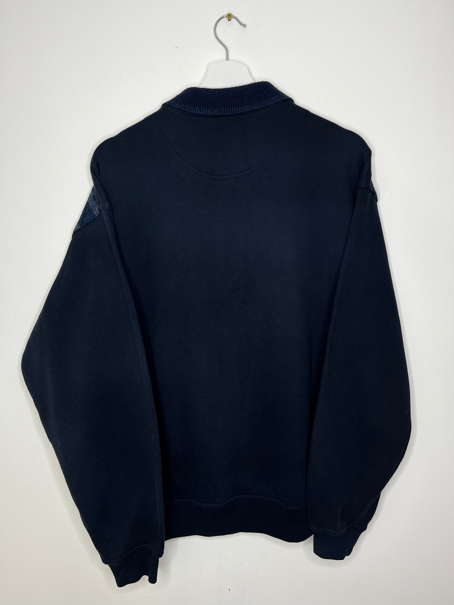 Navy Quarter Button Vintage Jumper
