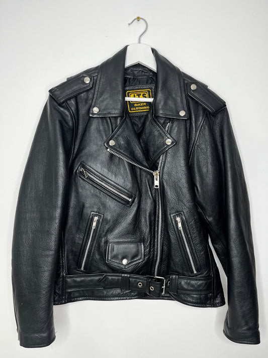 Black Vintage Biker Leather Jacket