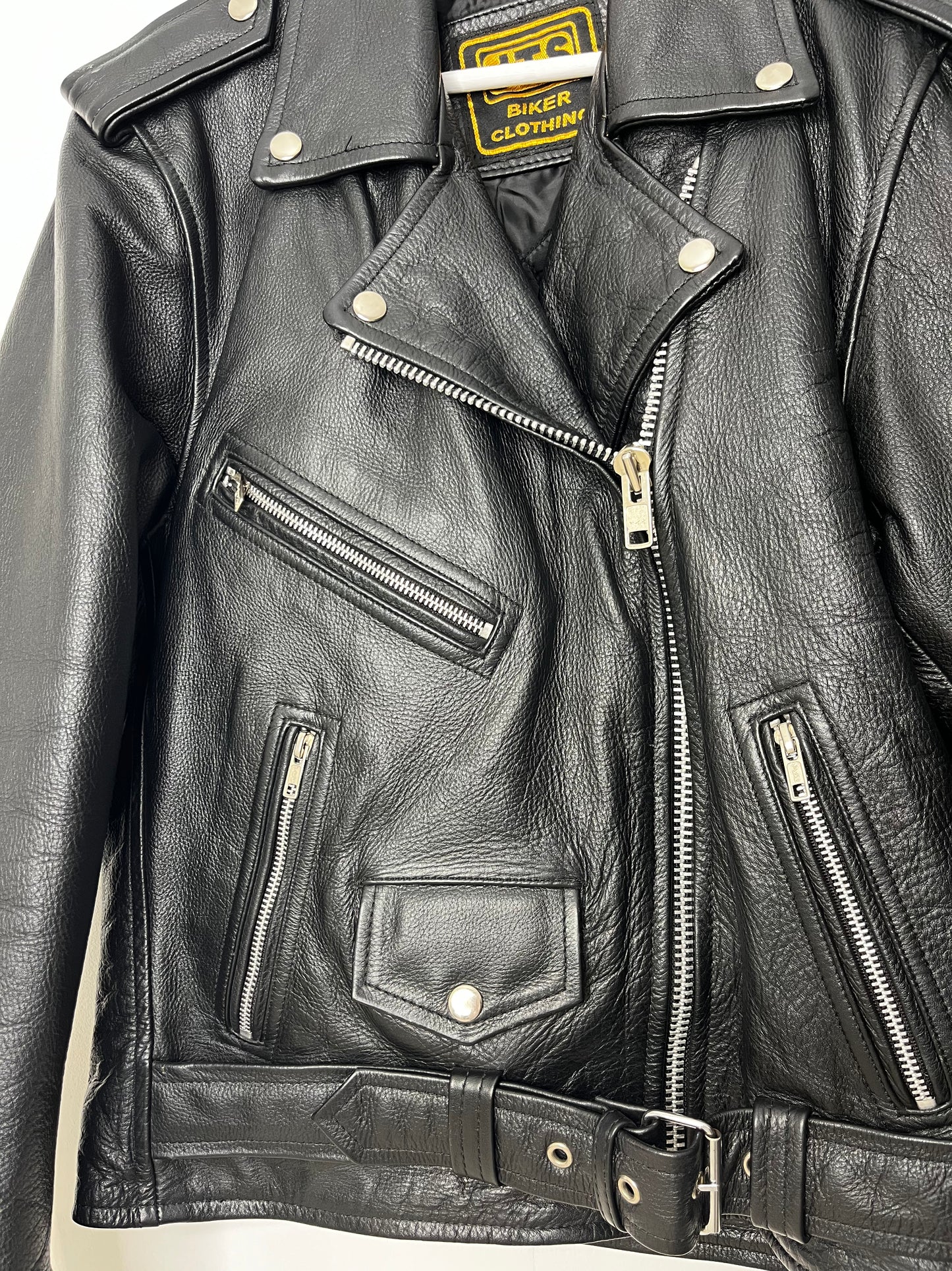 Black Vintage Biker Leather Jacket