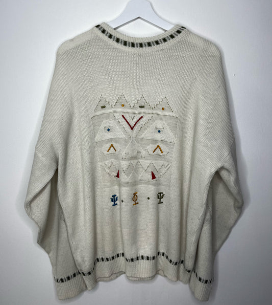 Casual Cream Vintage Knit Jumper