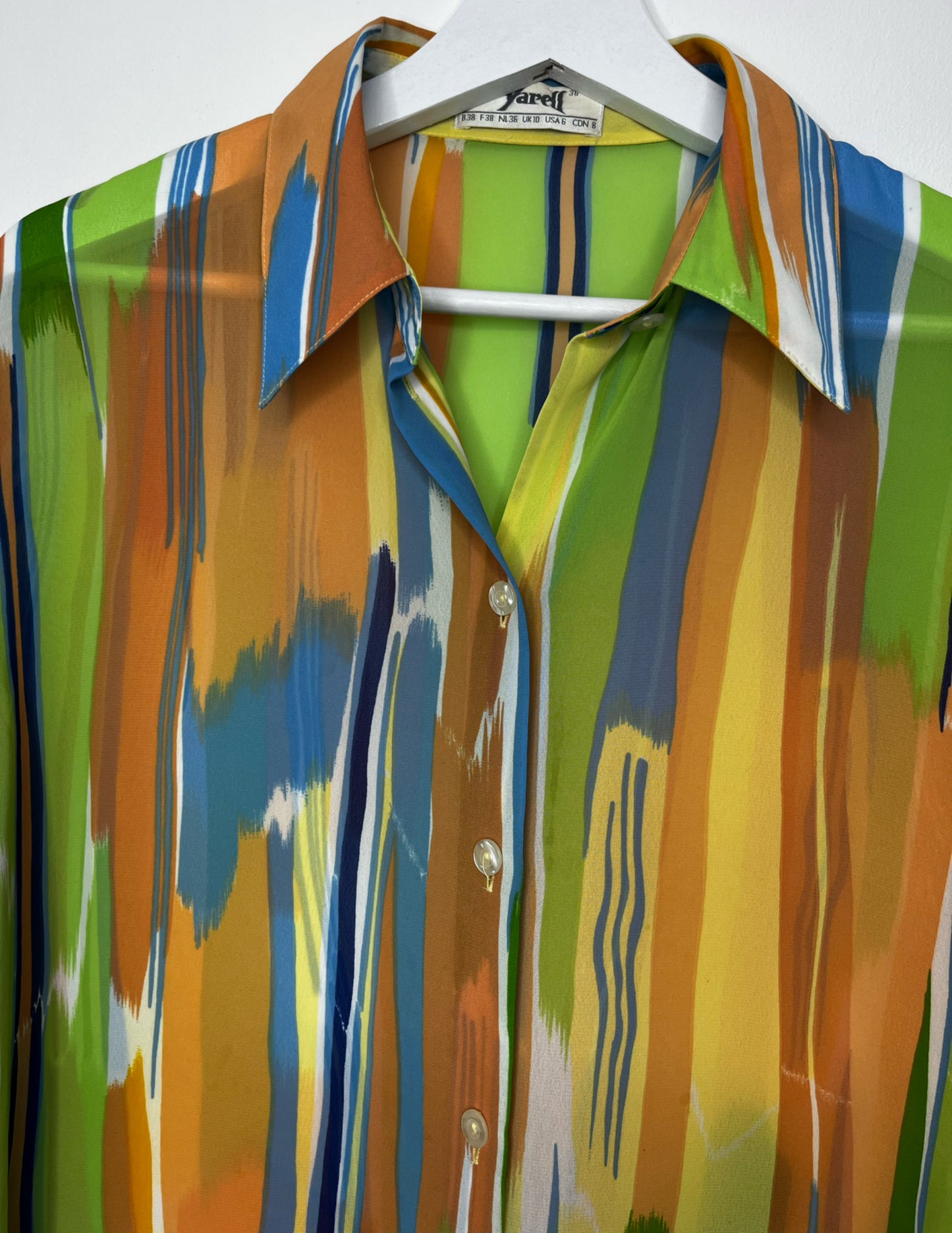 Colourful Semi Sheer Vintage Blouse
