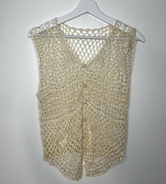 Cream Crochet Waistcoat