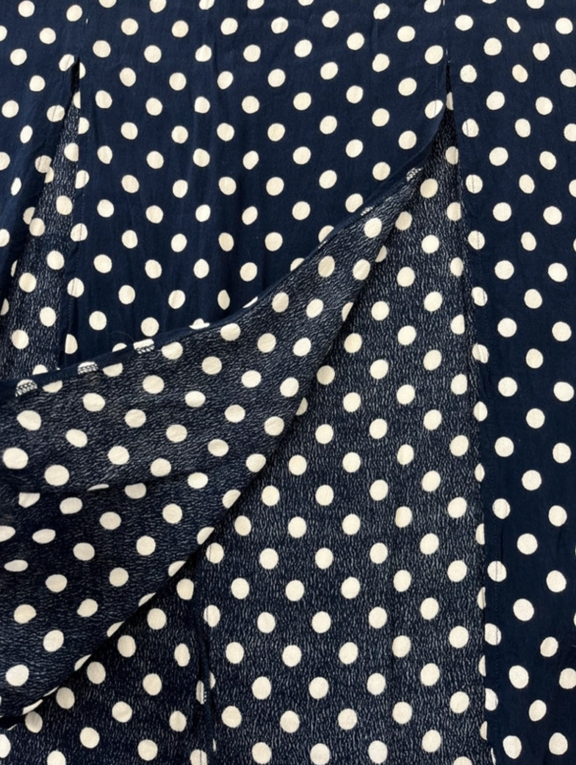 Navy Polka Dot Split Bottom Skirt